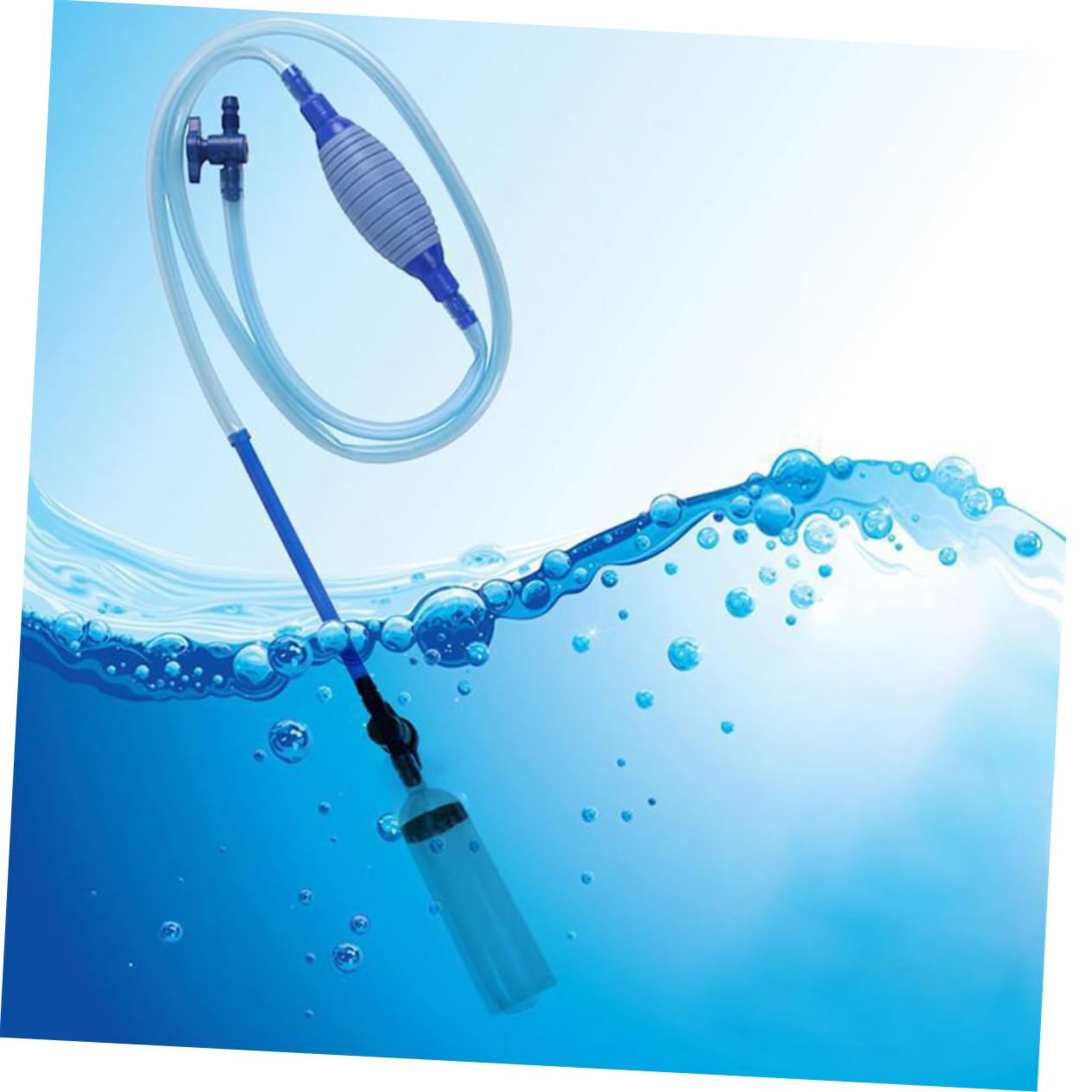 VANZACK Aquarium Pump 100 Inch Length Fish Tank Water Changer Easy to Use for Gravel Cleaning Random Color