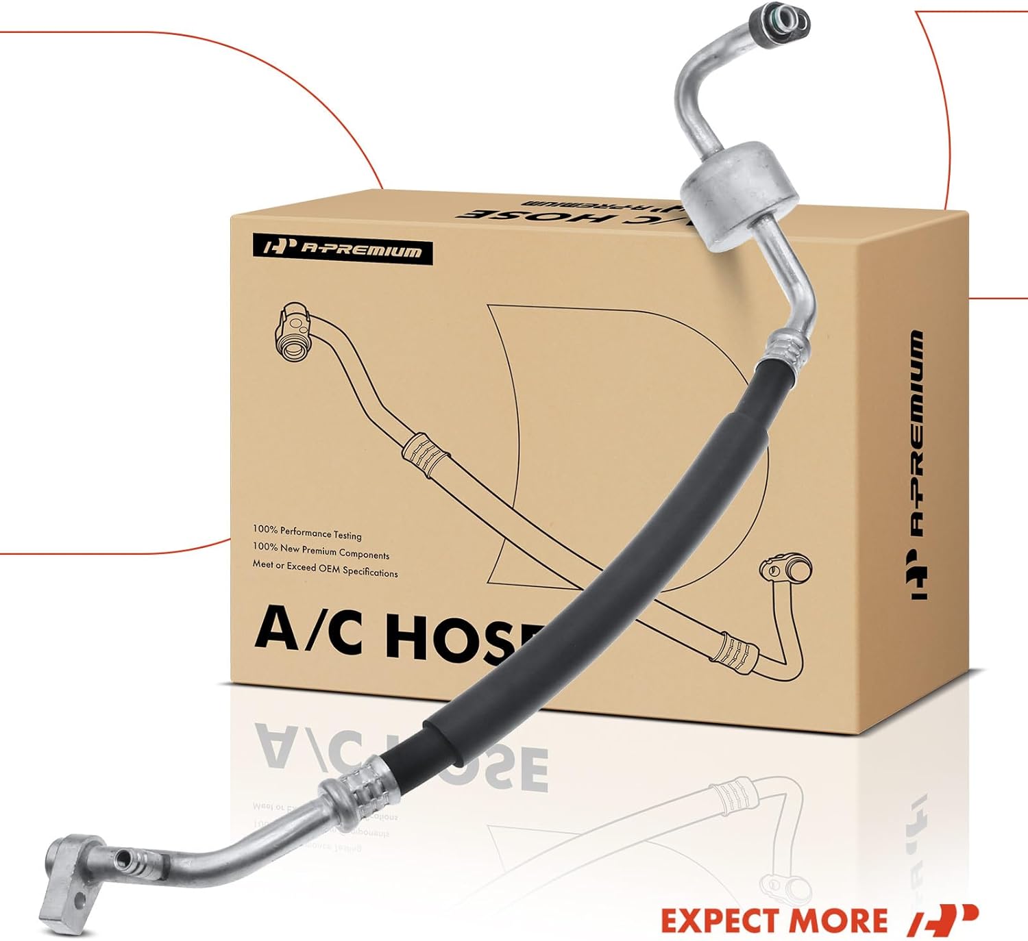 A-Premium A/C Suction Line Hose Assembly Compatible with Ford F-150 2017 V8 5.0L w/R1234YF A/C System, Compressor to Evap