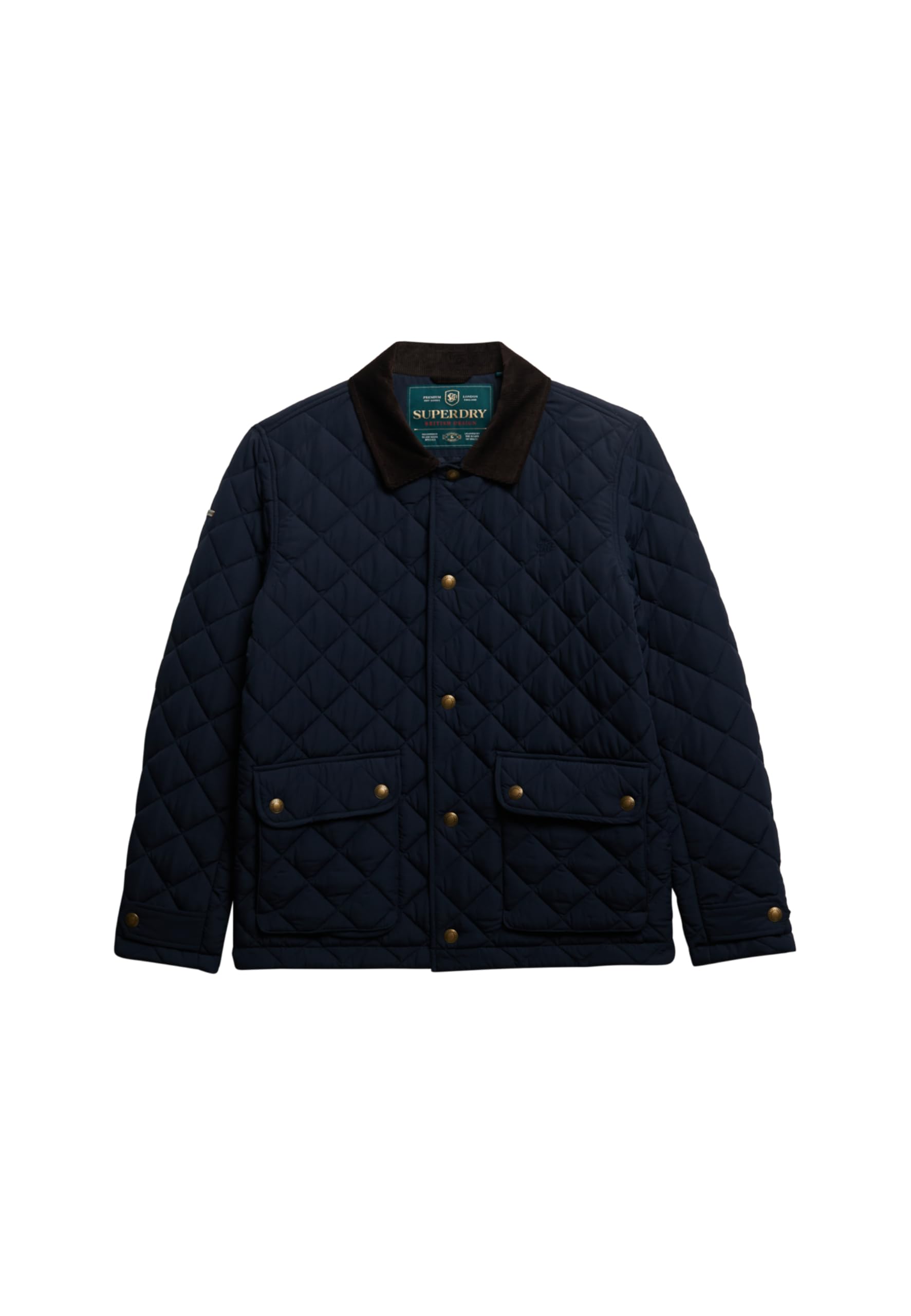 Superdry Blue Quilted Estate Coach Jacket L Deep Navy