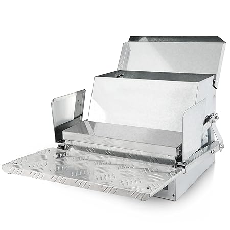 GCCSJ Automatic Chicken Feeder 25 lbs Capacity Trough to Feed Poultry, Weatherproof Design, Keep Dry, 0.88 lb and Above Poultry can Open The lid to eat Feed