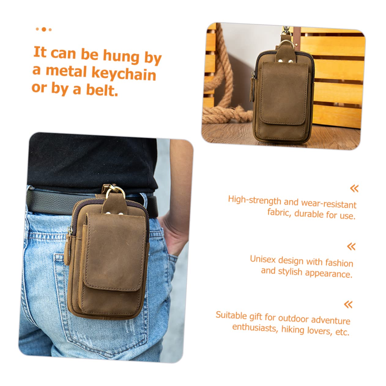 EXCEART Pochette Téléphone Portable Sacoche Ceinture Pochette Téléphone Unisexe Adaptée Randonnée Camping Voyage Construction