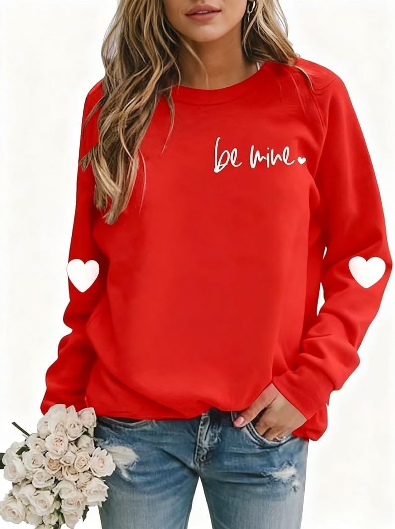Valentines Sweatshirt Womens Love Heart Long Sleeve Shirt Casual Valentines Gifts Blouse Pullover Tops - Image 4