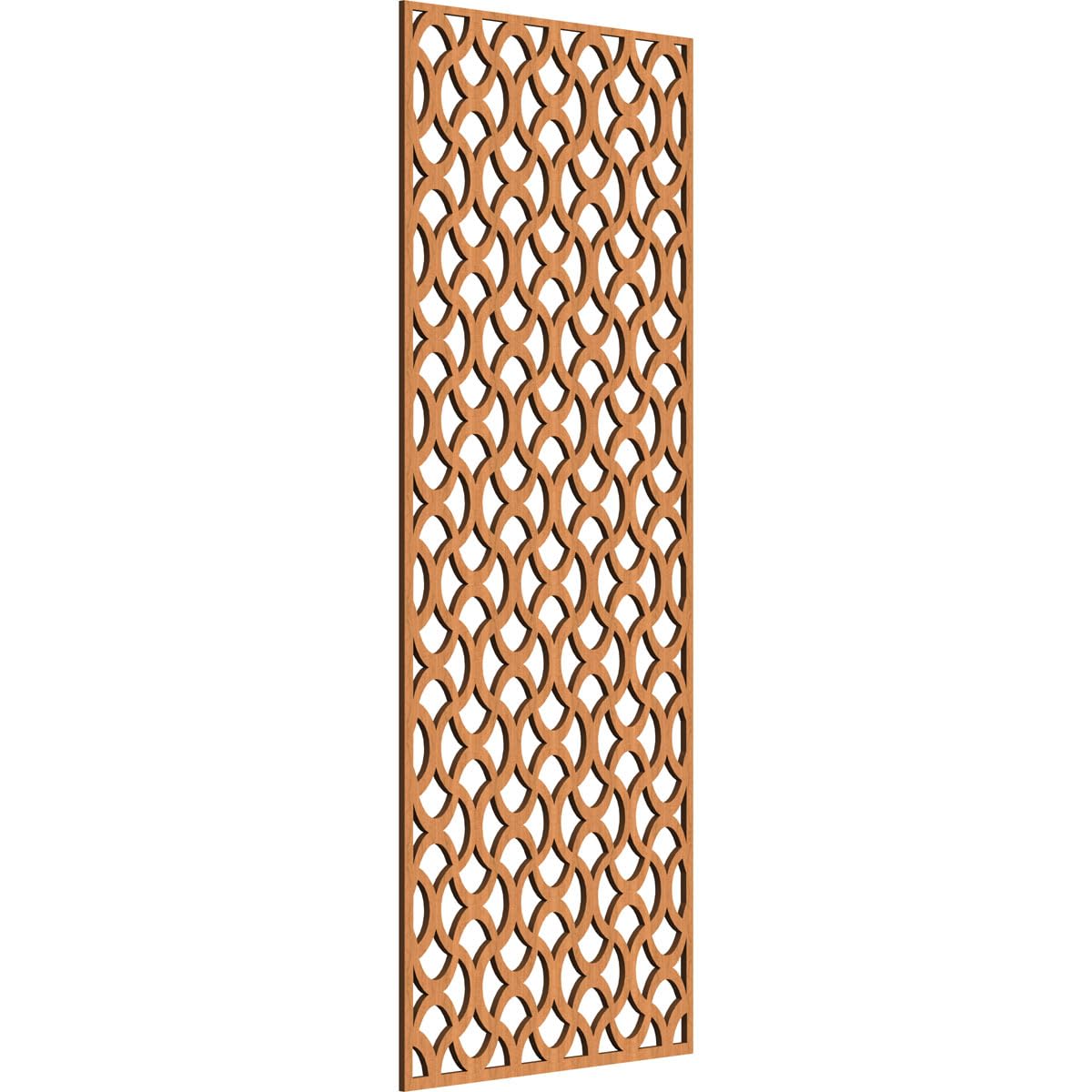 25 3/8"W x 64 3/8"H x 3/8"T Resort Decorative Fretwork Wood Wall Panels, Cherry
