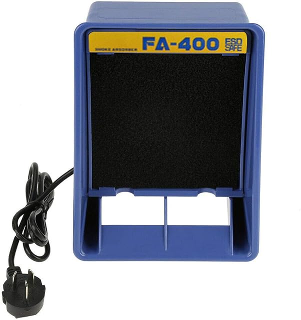 Solder Smoke Absorber Fume Extractor, Standard Activated Carbon Filter Fume Extractor Air Filter Fan for Soldering + Sponge Filter Soldering Desoldering Rework Station 30W