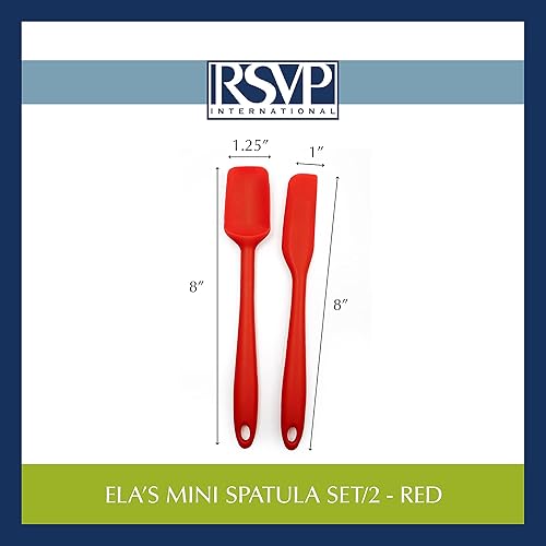 Miniatura 7 de RSVP International Ela's Favorite - Espátula de silicona sin BPA, color rojo, 8 pulgadas, para raspar baterías, voltear huevos, pasteles de hielo