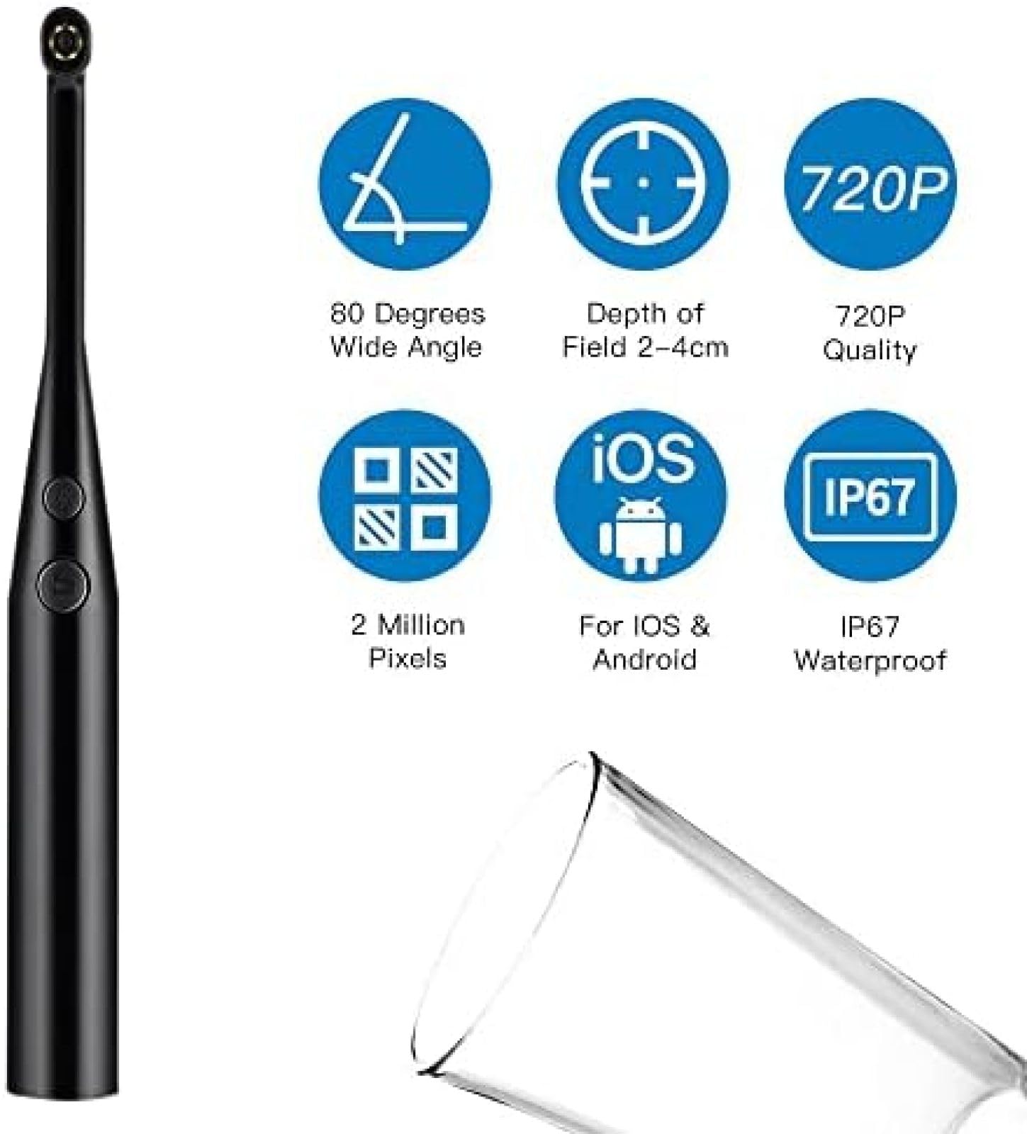 Caméra buccale Dentaire, Endoscope Intra-Oral sans Fil, Soins dentaires, caméra Dentaire USB 3 en 1, loupe Dentaire pour PC, iOS, Android