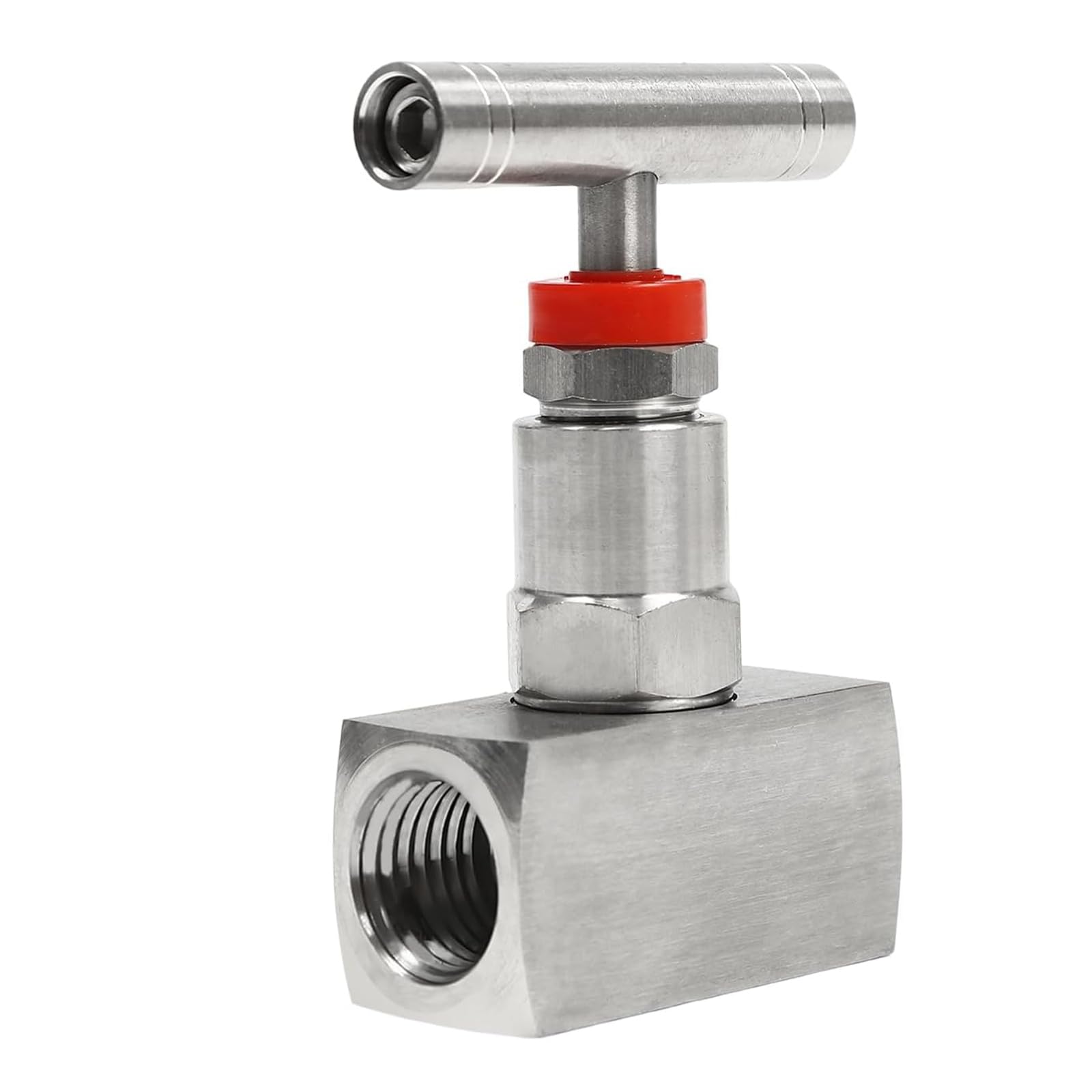 Válvula de aguja de acero inoxidable 316, conexión hembra NPT, control de flujo hidráulico de 2 puertos para transmisión de agua, gas, aceite, hasta 6000 PSI