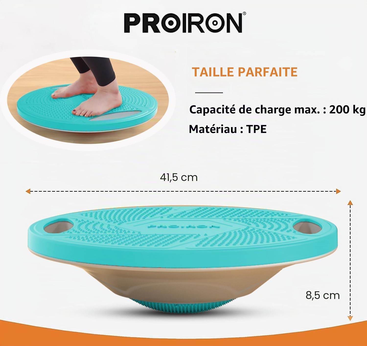 PROIRON Planche d’équilibre Balance Board Entraînement d'équilibre 42cm