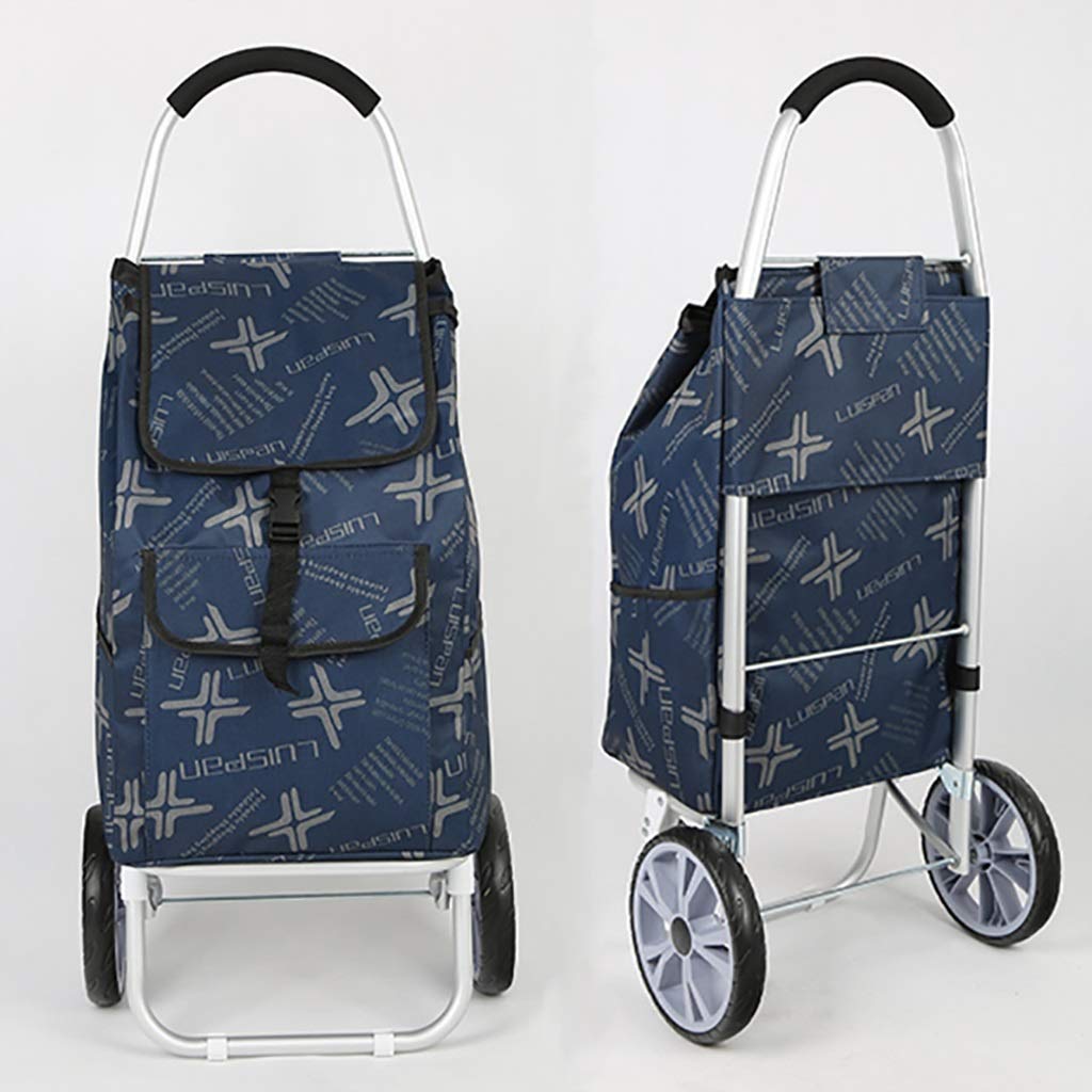 Składany koszyk na zakupy / składany wózek na kółkach / torba na zakupy na kółkach, światło strona startowa Grocery wózek na zakupy mały wagon, udźwig: 40 kg (kolor: E)