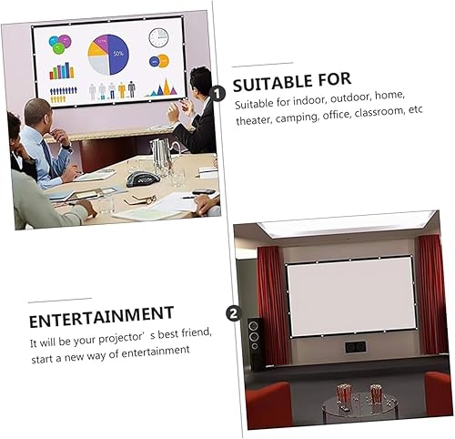 Miniatura 9 de Polyester Projector Screen for Indoor Outdoor Movie Home Office Use HD Projection
