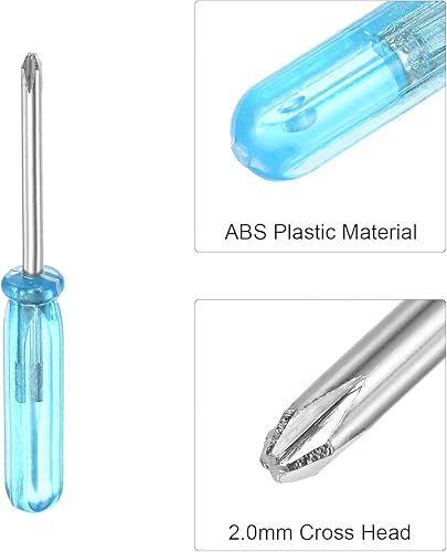 Miniatura 4 de uxcell Mini destornillador Phillips, cabeza cruzada de 0.079 in, 1.772 in de longitud para reparación de electrodomésticos pequeños, 2 unidades