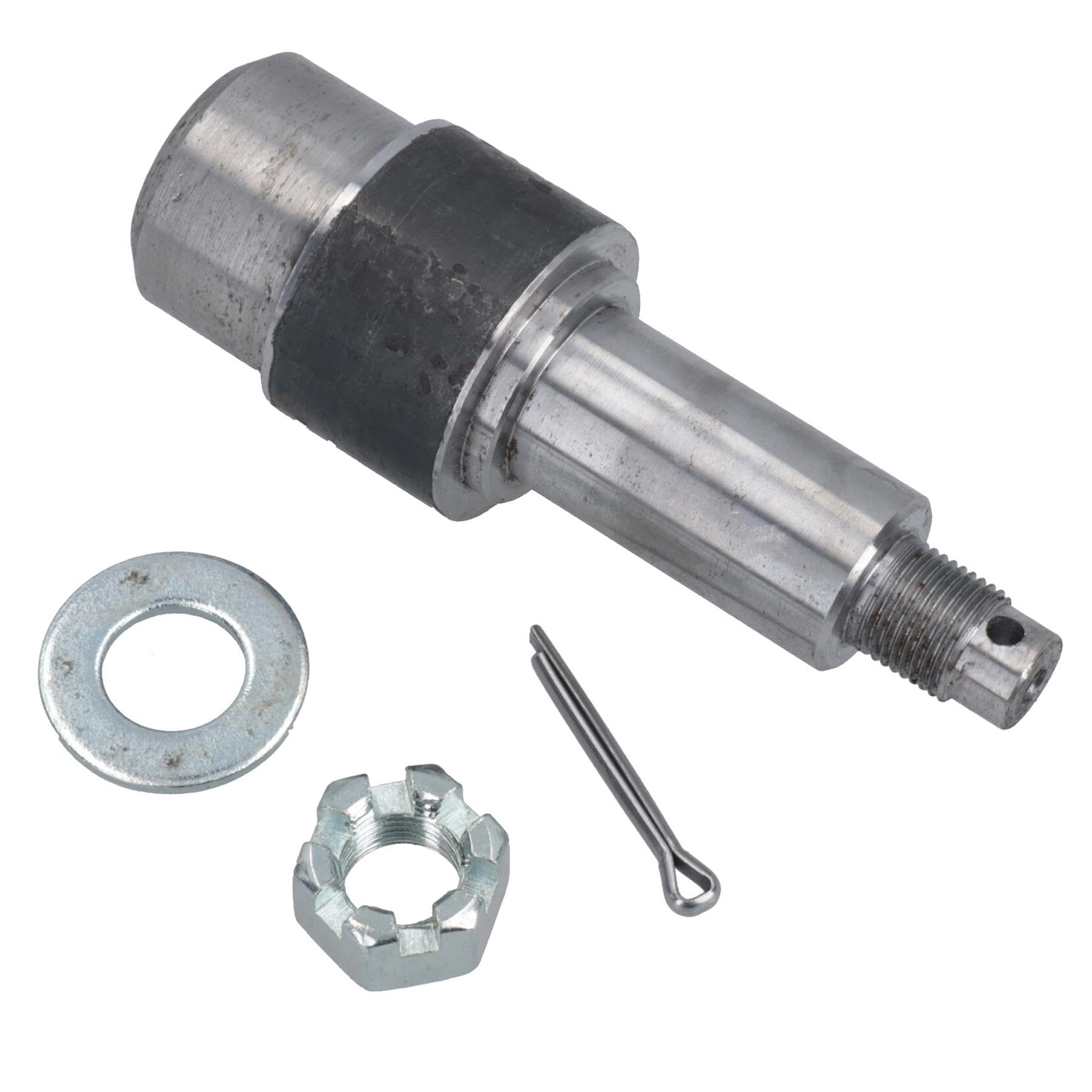 AB Tools Piasty kół do wózka z przyczepą PCD 10.2 cm + łożyska ze spoiną na osi końcowej, 1 szt