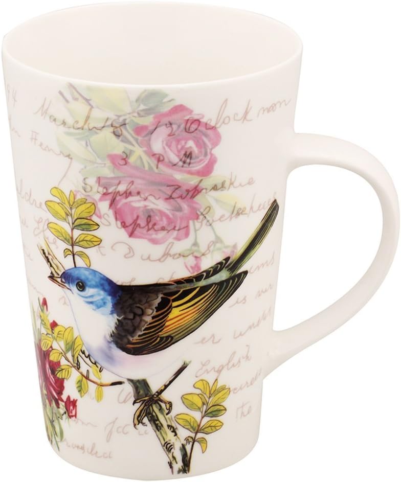 500ml/17oz Mugs Personalised Gifts Birthday Gifts Christmas Presents for Women Wife Mum Girls Her Large Mug with Bird and Rose