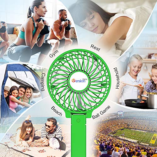 Versiontech. Mini Handheld Fan, Usb Desk Fan, Small Personal Portable Table Fan With Usb Rechargeable Battery Operated Cooling Folding Electric Fan For Travel Office Room Household Green #TOP6