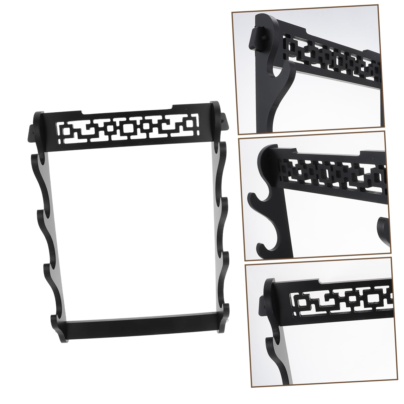 Alipis Soporte de Espada de Pared Multicapa Negro de Madera para Hogar