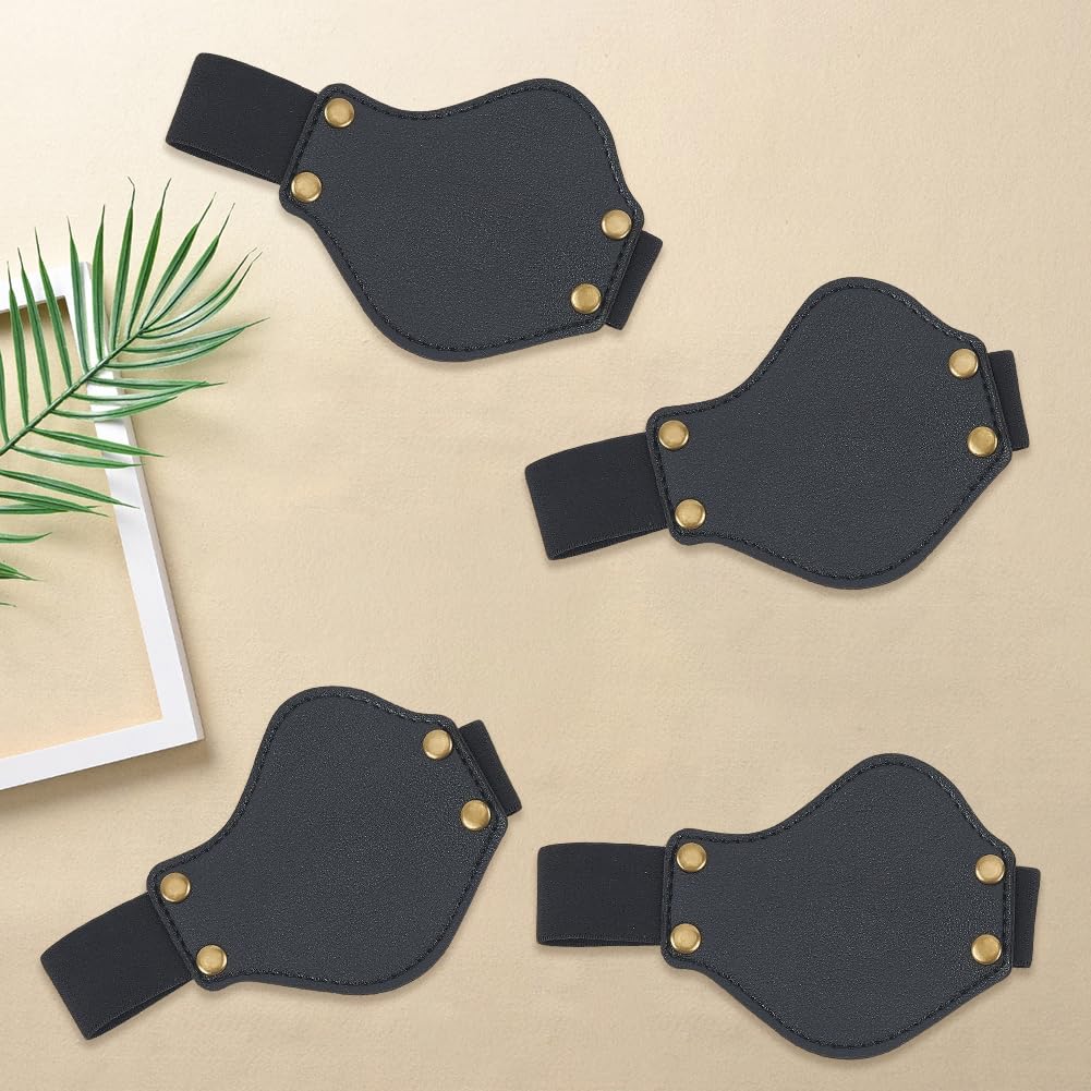 4 pezzo di cover per Cambio Marcia In Pelle PU per Moto Resistente Regolabile per Scarpe e Stivali per Uomo e Donna In Viaggio In Moto (Nero)