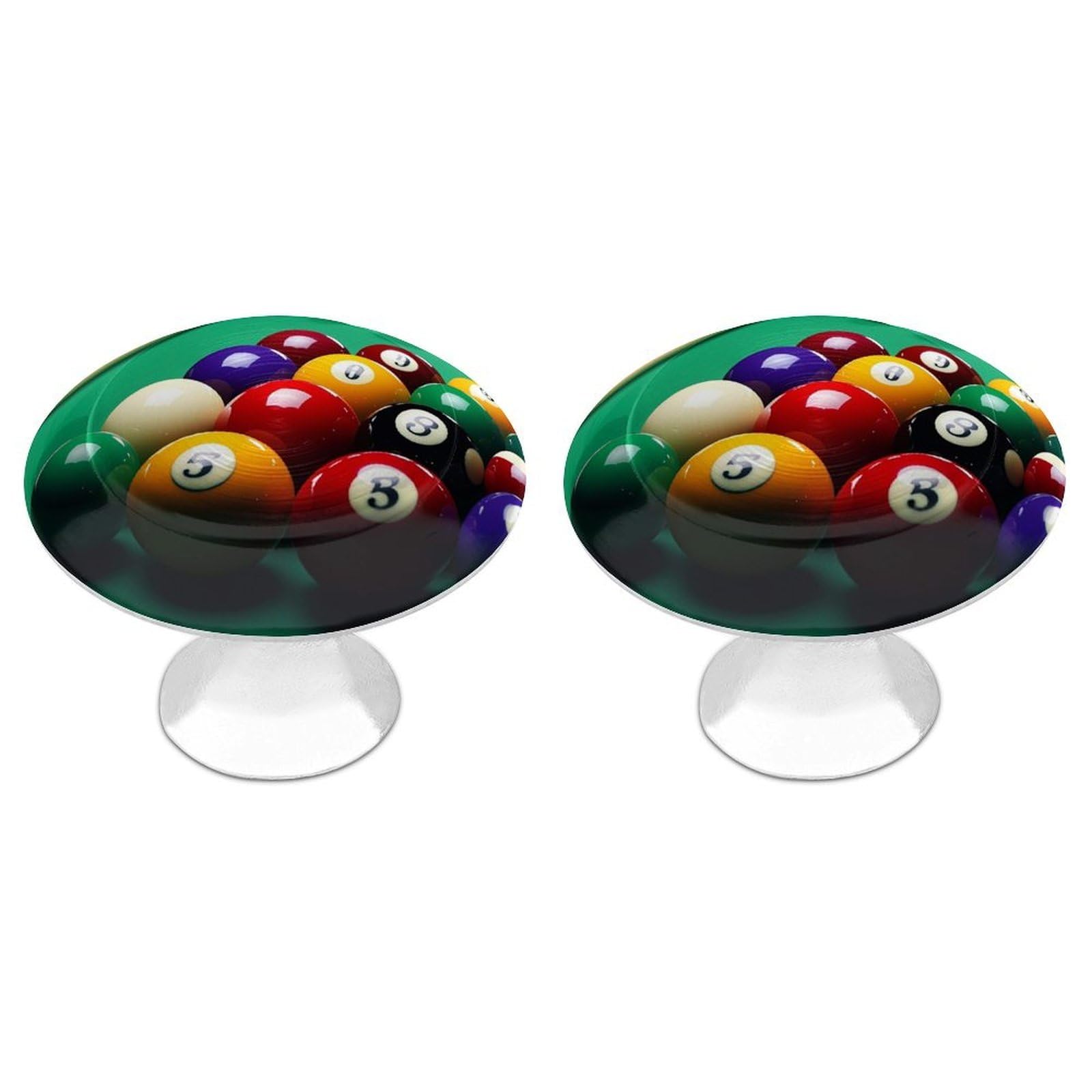 Vstadank Style Billiards Drawer Knob Round Dresser Sturdy Drawer Pulls With Mounting Screws Kitchen Stainless Steel Modern Decorative Handles For Cupboard Closet Bathroom