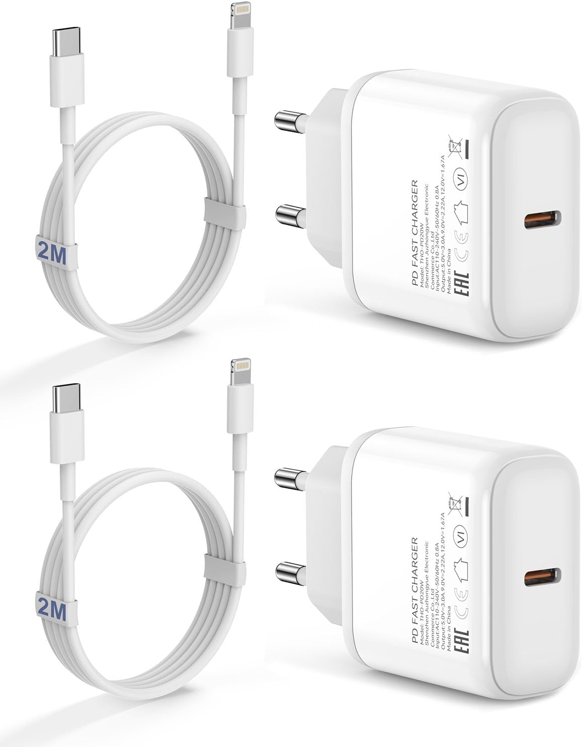 Chargeur USB-C 20W - ZISONIX - IPhone 13/12/11/XR/Xs/Max/8/7 - Charge Rapide - Compatible IPad/AirPods - Téléphonie - Foto 10