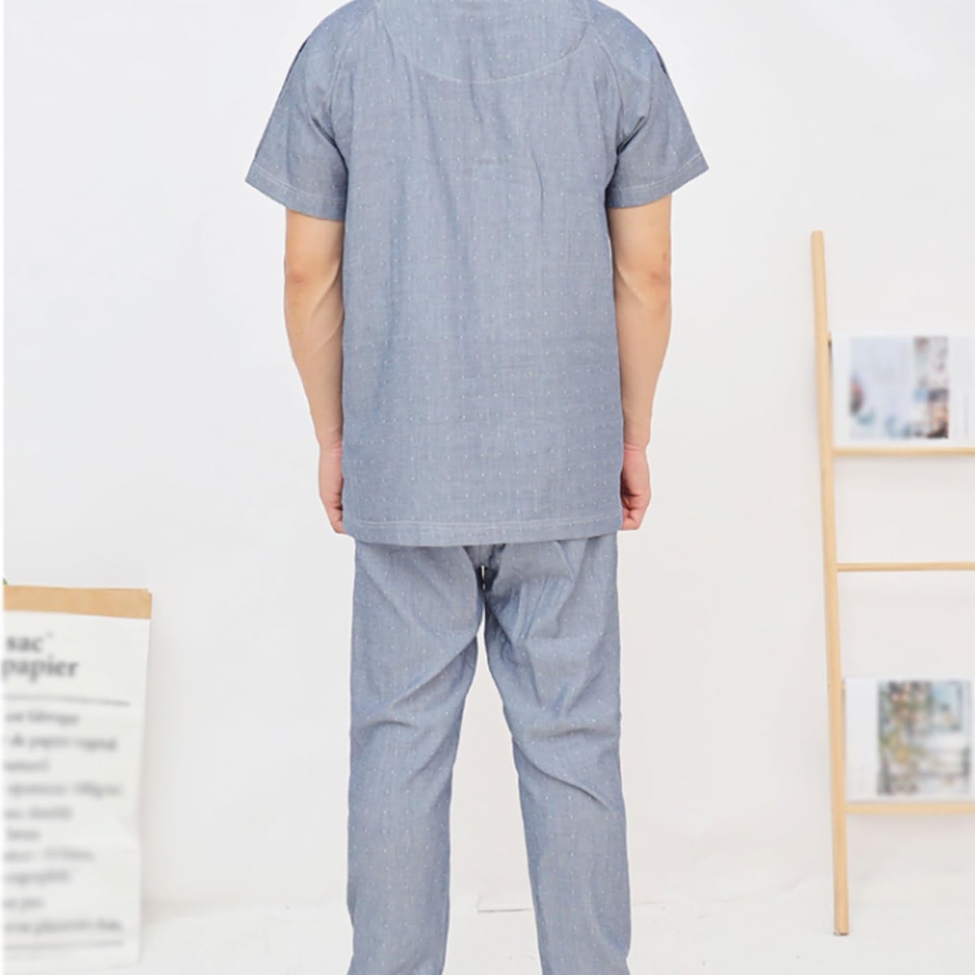 Camici in Cotone for pazienti Costretti a Letto, Camicie da Notte estive for Infermieri for la Riabilitazione di Anziani e disabili