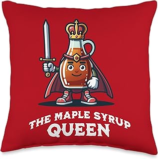 Maple Syrup Queen Funny Breakfast Food Throw Pillow