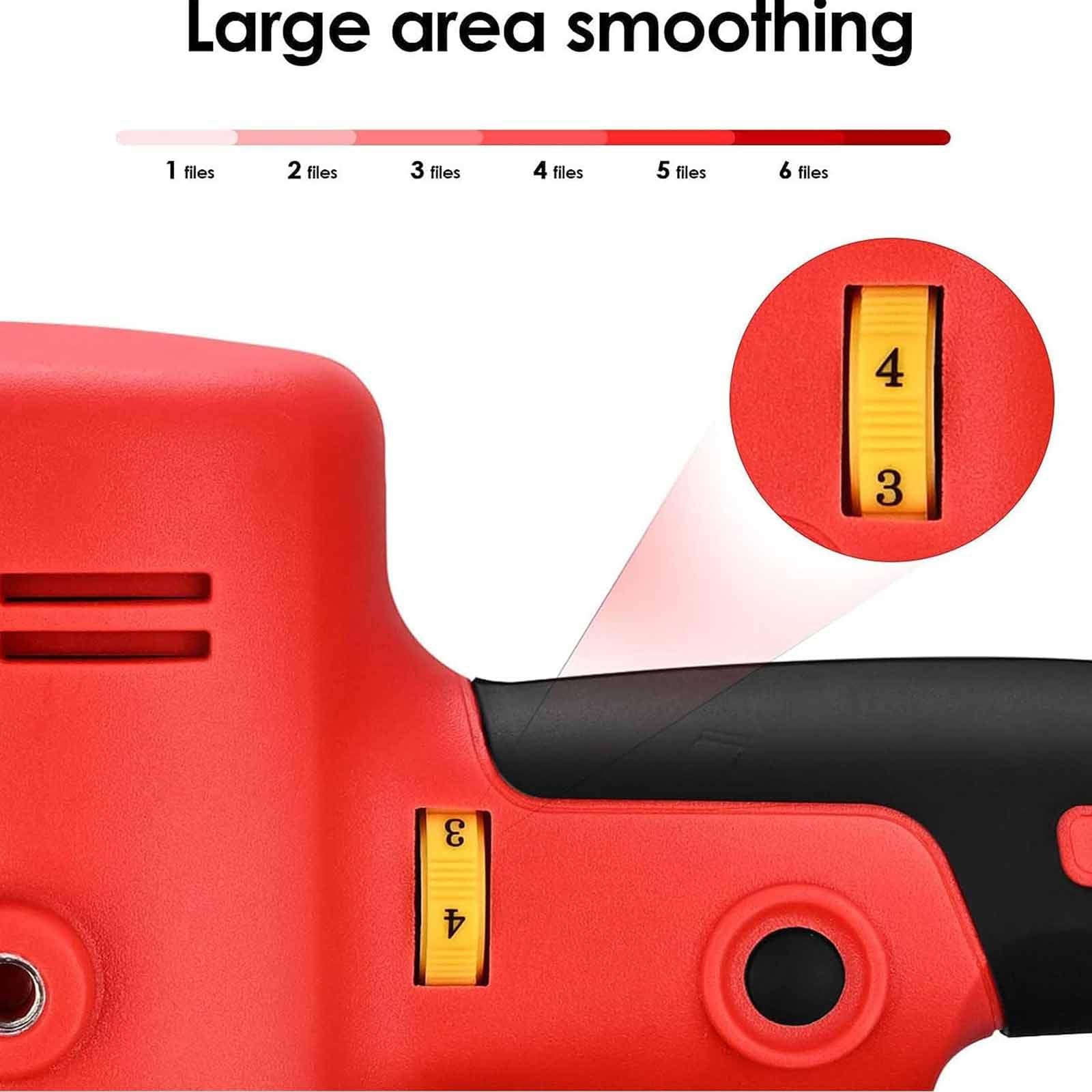 PixCy Lijadora Eléctrica Paneles Yeso,Lijadora Paneles Yeso Velocidad Variable Mano para Carpintería, Lijado Paneles Yeso, Pulido, Paleta Cemento De Hormigón Rápido,2batteries