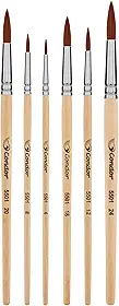Condor Kit Pincel Artístico - Contém 6 Pincéis Redondos - Conjunto para Pintura em Diversas Superfícies - Ideal para Uso com Tintas à Base D’Água