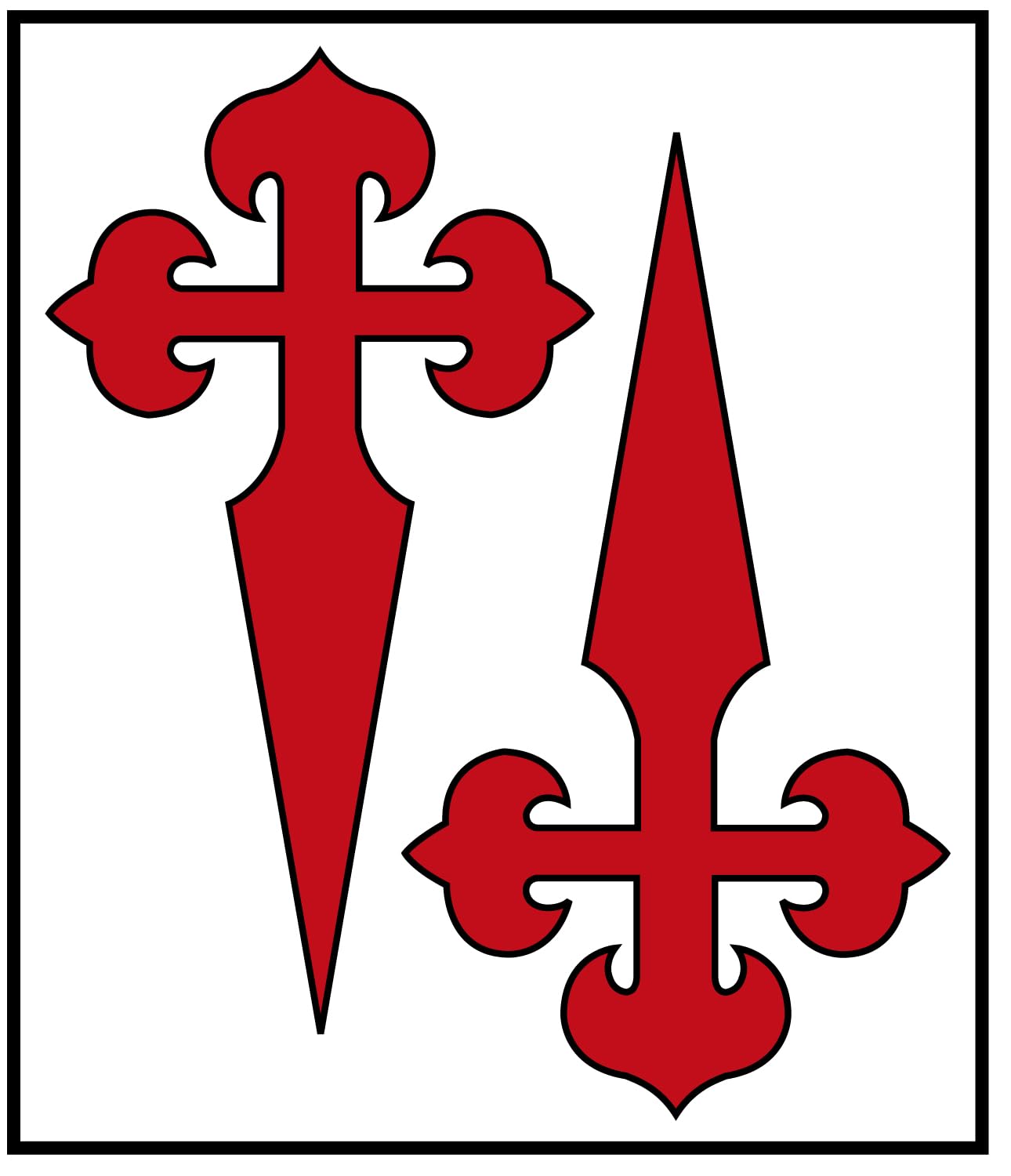 Adesivo Stemma Asturias Con Croce E Pietre – 40x60 Mm, Vinile Resistente, Serigrafico, Lunga Durata