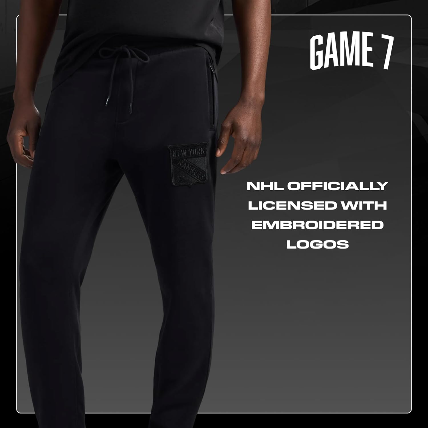 Game 7 NHL Mens Game 7 X NHL Men's Officially Licensed Casual Slim Jogger Fleece Sweatpants with Pockets - Image 5