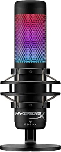 HyperX Quadcast S RGB USB Condenser Omnidirectional Microphone for Pc, Ps4 and Mac, Gaming, Streaming, Podcasts, Twitch, YouTube, Discord…