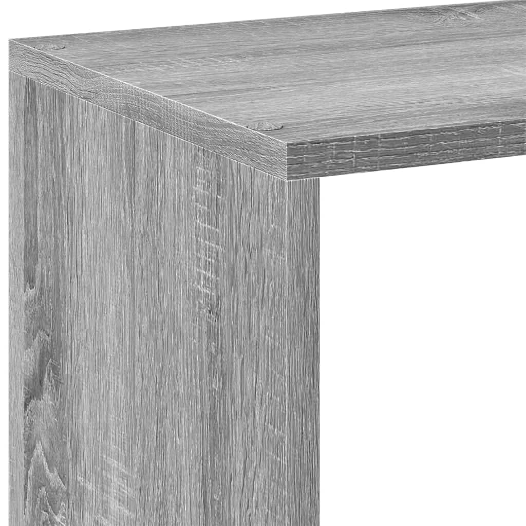 Regał na książki Sonoma, szary, 102 x 29 x 103,5 cm, materiał drewnopochodny, 7 przegródek, uniwersalny organizer Cube Storage do salonu, biura