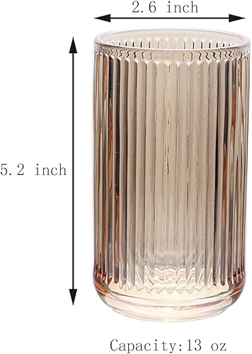 Miniatura 8 de 2 vasos de vidrio, soporte para cepillos de dientes, tazas de baño, 13 onzas
