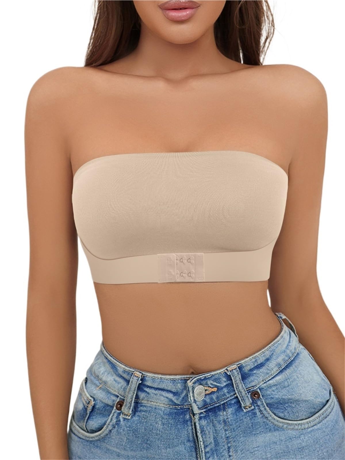 Reggiseno senza spalline senza cuciture senza cuciture reggiseno sfoderato chiusura frontale reggiseno quotidiano reggiseno a fascia non imbottito reggiseno a tubo senza spalline Top Plus Size