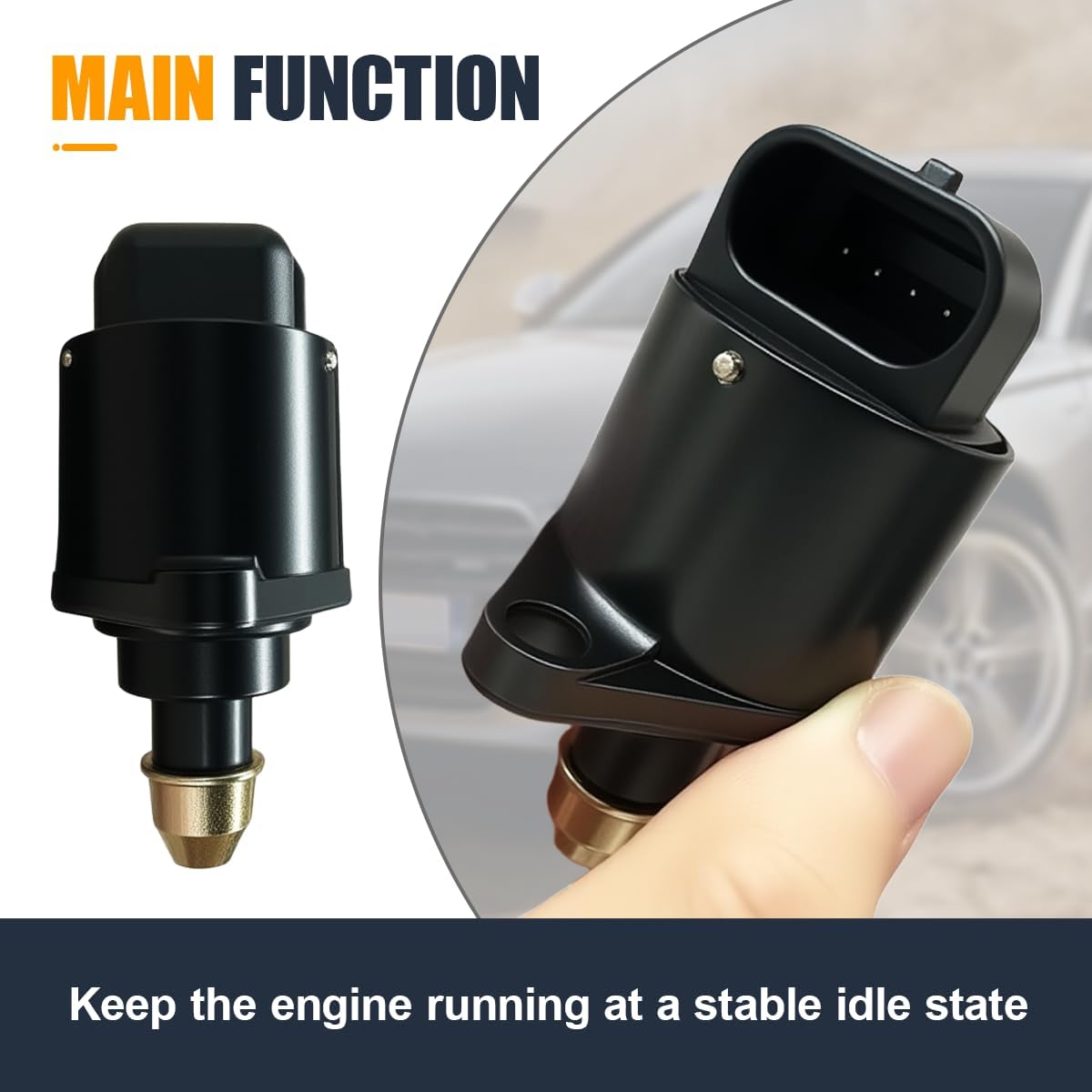 YoRise Car Idle Air Control Valve, Automotive Throttle Stepper Motor Idle Air Control Valve for Stable Engine Operation, Car Replacement OEM #90380 10526 90325864, Fit for Most Vehicles (White)