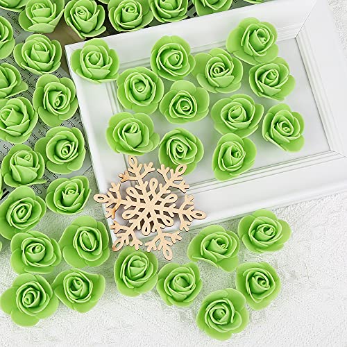 Insunsix 500Pcs Artificial Rose Flower Heads, Green Mini Foam Rose Bulk Fake Flower For Diy Crafts Wedding Bouquets Baby Shower Centerpieces Floral Arrangements Tables Home Decorations(Fruit Green) #TOP2