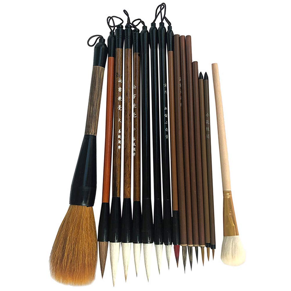 Professionelles Chinesisches Kalligraphie-Pinsel Set – Für Bambus, Blumen, Vögel & Kanji-Schreiben – Wolfshaar, Große Größe