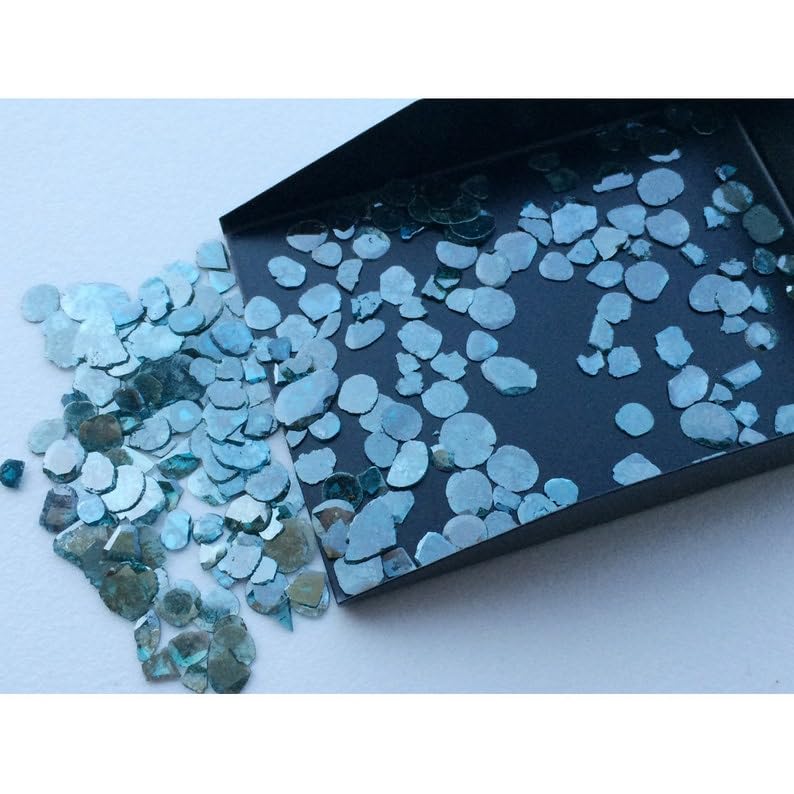 4-5 mm fasetowane plastry niebieskiego diamentu, piękny kawałek Polki z niebieskim diamentem, plastry niebieskiego diamentu na biżuterię (opcja od 0,5 ct do 2 ct) - VIC42, 4-5 MM