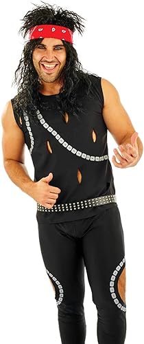 Miniatura 2 de fun shack Disfraz de Rocker de los 80 para hombre, disfraz de Rocker Halloween para hombre, disfraz de rock de los 80, disfraz de Rocker de los 80