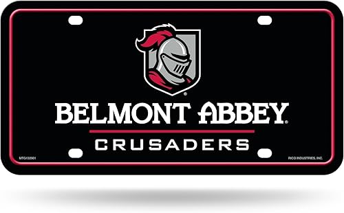 Miniatura 45 de NCAA etiqueta de metal para auto, negro