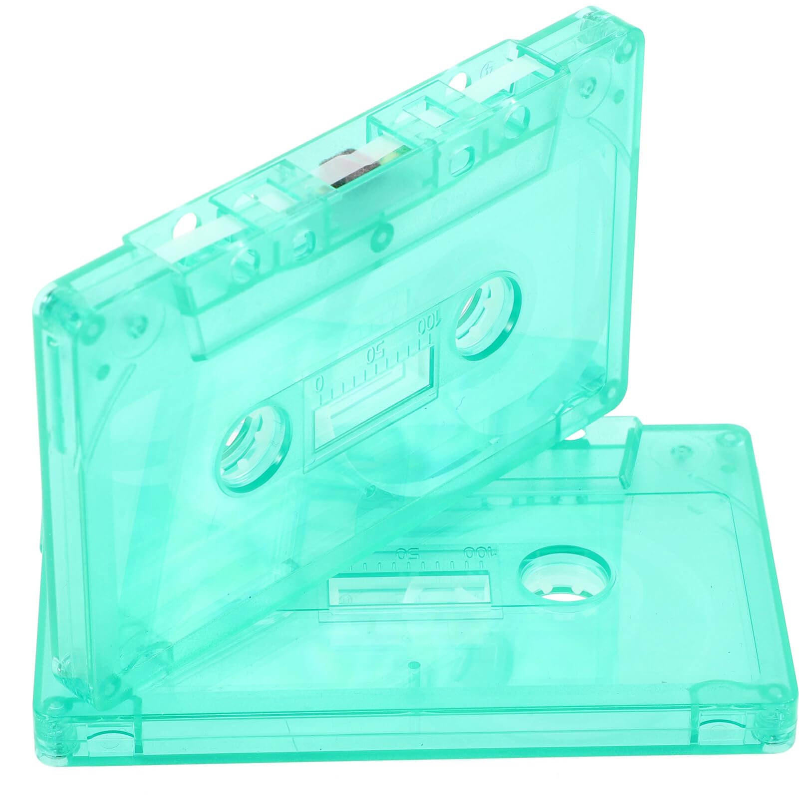 Generic 2pcs Audio Cassette Tape Empty Cassette Tape DIY Empty Cassette Wall Cassette Decoration, 10.00X6.50X1.20CM, Light Green, XS01X4F15374JF7MQ
