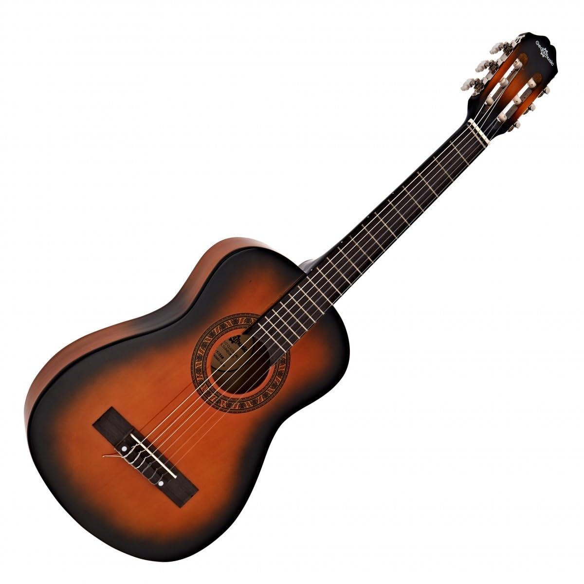 Junior-Konzertgitarre von Gear4music (Größe 1/2), Sunburst – Paket