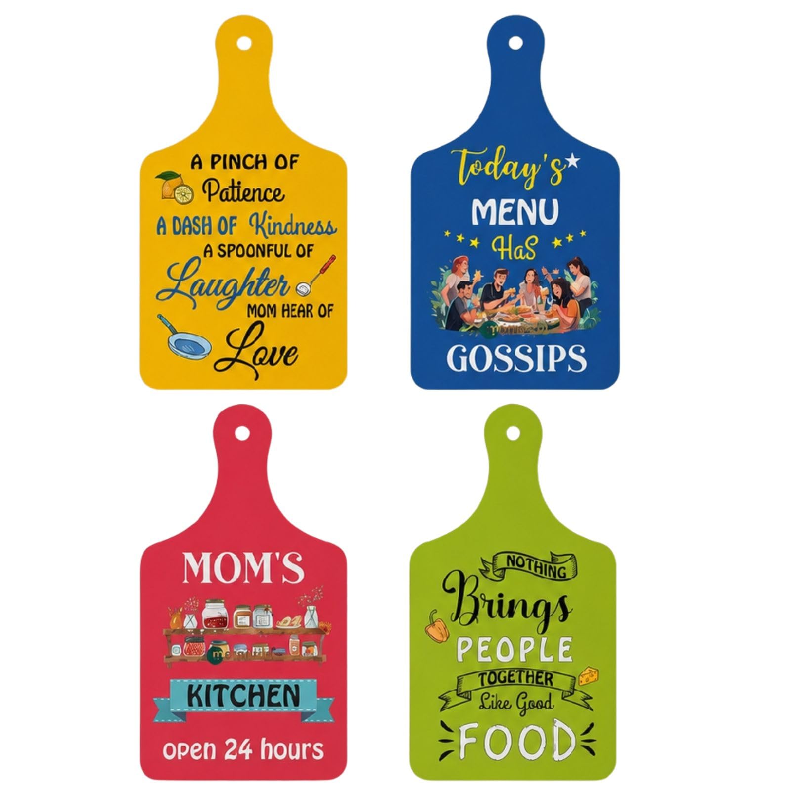 Memento Kitchen Wall Decor MDF Wooden Chopping Board Wall Art Set of 4 | Mom's Kitchen & Today's Menu Quotes Wall Hanging | Dining Room, Kitchen, Cafe & Restaurant Decorative Wall Decoration-image-24
