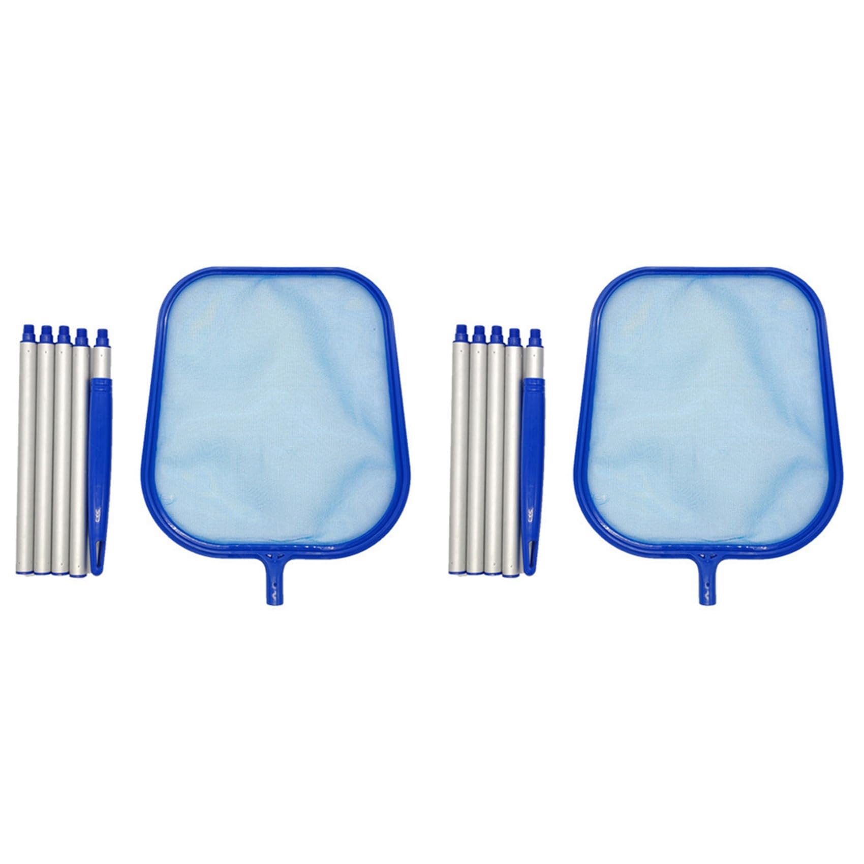 Vjsujehgy 2X Pool Landing Net Pool Cleaning with Telescopic Pole Leaf Skimmer Net Leaf Net Scoop Leaves