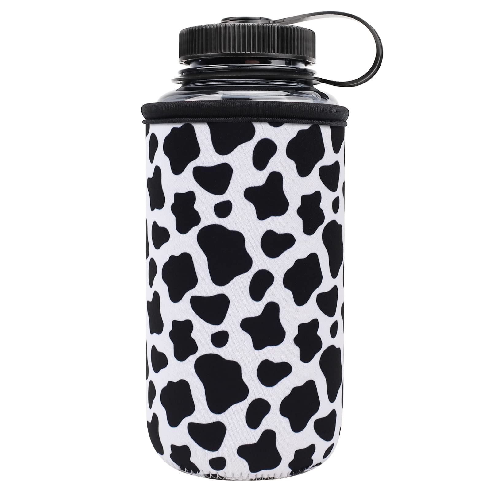 YR Reusable Neoprene Insulator Sleeve Holder for Nalgene, Water Bottle Cooler, Sleeve fits 32oz Nalgene Bottle (Cow) — image 1