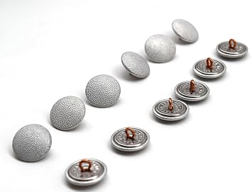 12PCS Reproduction WWII German Officer Pebble Grain Tunic Button 21mm Siliver