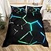Honeycomb Duvet Cover Hexagonal Black Green Bedding Set for Kids Boys Girls Children Geometrical Beehive Comforter Cover Ultra Soft Decor Simplistic Bedspread Cover Quilt Cover 3Pcs Full Size