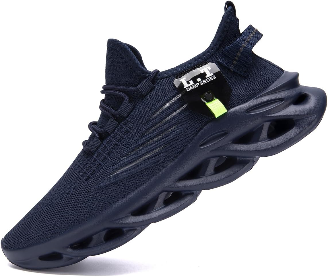 Men Running Shoes Tennis Slip On Gym Sneakers Walking Shoes Non-Slip Athletic Jogging Comfortable Fashion Workout Breathable Shoes