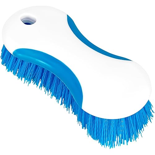 6.3" Multi Purpose Heavy Duty Scrub Brush with Non-Slip TPR, Cleaning Brush with Stiff Bristles for Tile Floors，Walls, Carpet, Tubs，Sink ，Blue