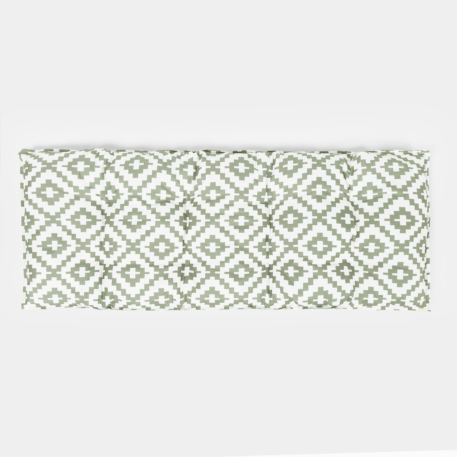OHS 2 Seater Garden Bench Cushion Geometric Print Bench Seat Pad, Super Soft Comfortable Waterproof Outdoor Seat Cushions For Patio Furniture or Dining, Sage-110x40cm — view 9