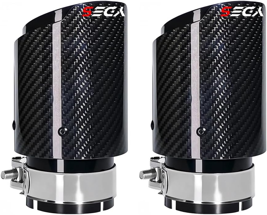 YDES 3-Inch Inlet 4-Inch Outlet Set of Carbon Fiber Exhaust Tips Fit for 76 mm or 3 Inch only Tailpipe Exhaust Pipe(2pcs) BLack