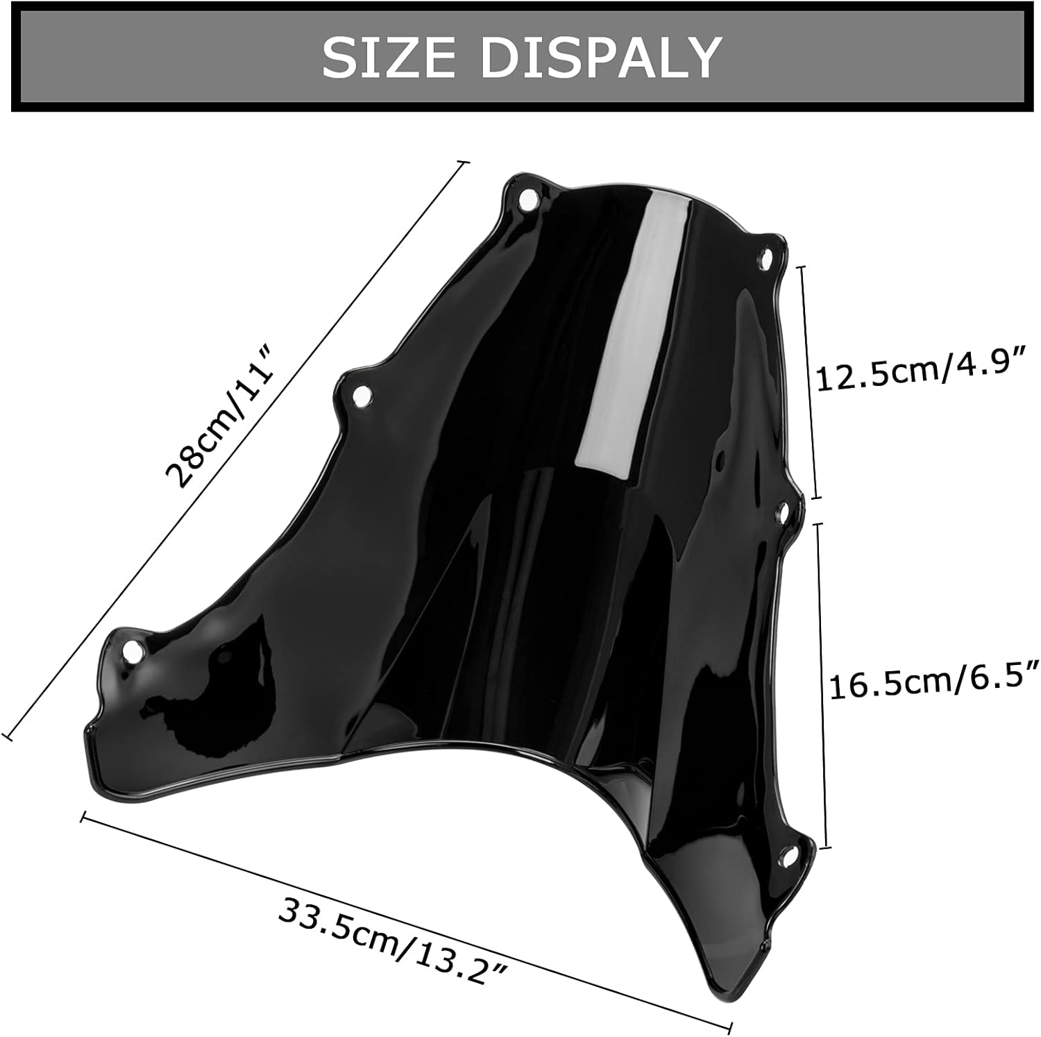 Windshield Windscreen for Suzuki SV650 SV650S SV1000 SV1000S 2003-2012 (Black)